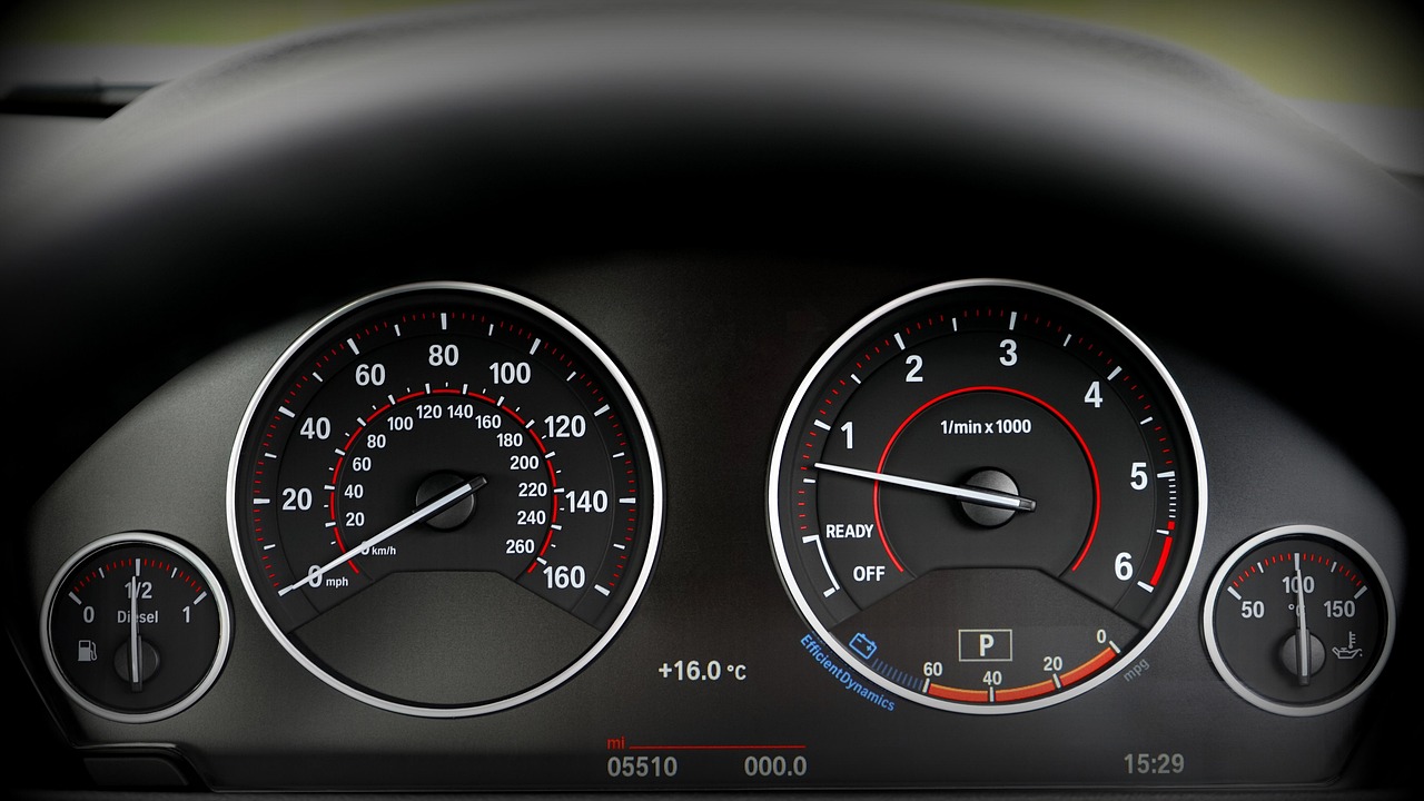 Car Dashboard with Odometer